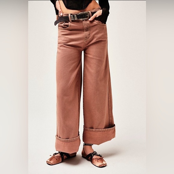 Free People Pants - Free People CRVY Gia Wide-Leg Jeans